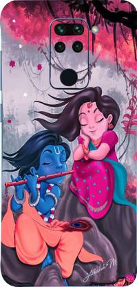 CLAXA Krishna Radha Redmi Note 9 Back Skin Guard, Krishna Radha Mobile Skin