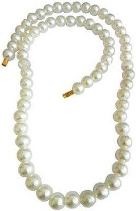 Jaipur Gemstone - Pearl Mala Women Wearing ( Medium Bead Size, 108+1 Beads) - 100% Natural White Pearl Beads StoneChain Pearl Stone Chain