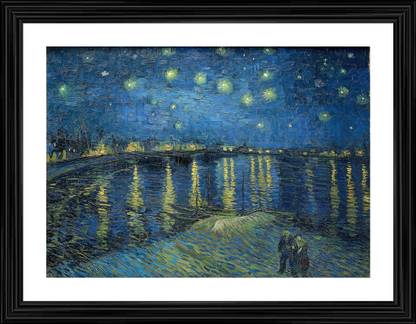 DecorAdventures *Starry Night over the Rhone River (1888)* by Van Gogh. Digital Reprint 16 inch x 21 inch Painting