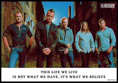 3 Doors Down Rock band Art Effect Quotes Poster 01 (18inchx12inch) Photographic Paper
