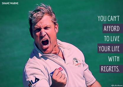 Shane Warne Australian cricketer Art Effect Quotes Poster 02 (18inchx12inch) Photographic Paper