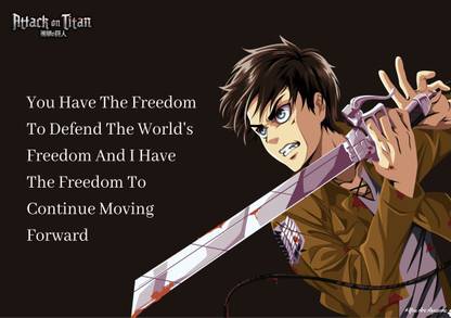 Attack On Titan Manga Series Art Effect Quotes Poster 43 (18inchx12inch) Photographic Paper