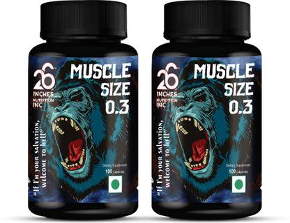 26INCHES NUTRITIONS INC Muscle Size 0.3 (100 Capsules) Weight Gainers/Mass Gainers
