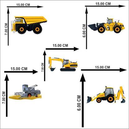 AK GRAPHICS 15 cm JCB switch wall sticker Self Adhesive Sticker