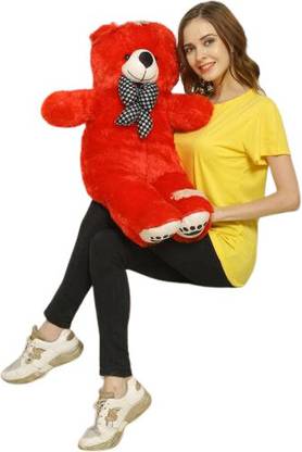 kartiktoys 3 feet red teddy bear for kids special also for your lovely frnd1  - 7 cm