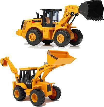 SR Toys combo 2 in 1 combo Construction Trucks JCB for kids 3+years (Yellow, Pack of: 2)