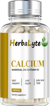 HERBALYTE Calcium, Magnesium, Zinc, D3 & B12 Capsules Premium Advanced