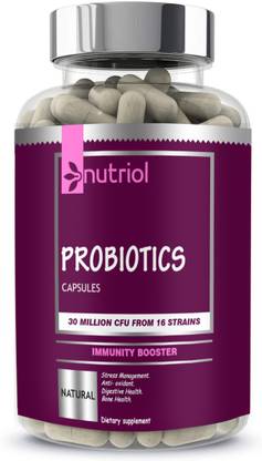 Nutriol Probiotic Supplement 30 Billion Cfu with 16 & Prebiotics Capsules