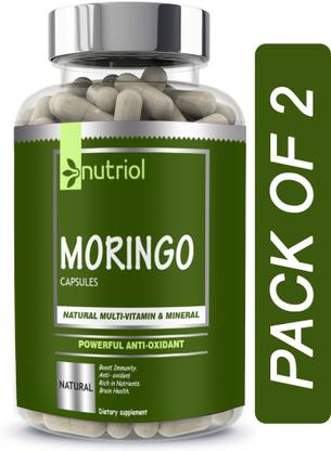 Nutriol Moringa Capsules - Natural Moringa - Moringa Leaves Powder (B34) Advanced