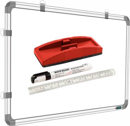 YAJNAS Non Magnetic 1.5 X 2 Feets, Double-Sided Writing Chalkboard & Whiteboard, Combo of 4 Items Whiteboards