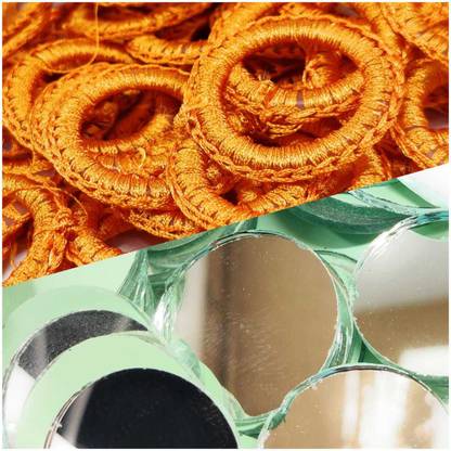 LECRAFT Small Mirror Frames and Mirrors for Embroidery Works 30MM RING * 24MM MIRROR