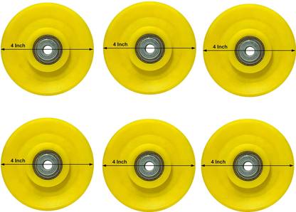 DTD Exercise Machine Attachments Gym Pulley 4-inch (Yellow) - Pack of of 6 Multi-training Bar