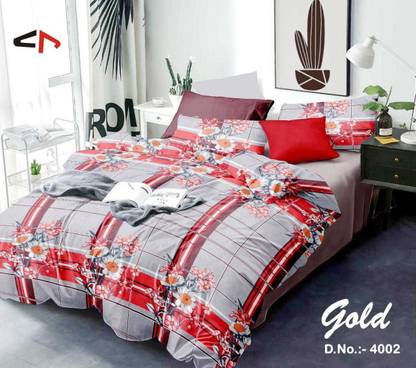 Dreamm Cotton Queen Flat 11223344 TC Checkered Bedsheet