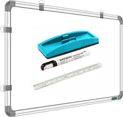 YAJNAS 3X4 Feet,Non Magnetic Both Side Writing Chalkboard & Whiteboard, Combo of 4 Item White, Green board