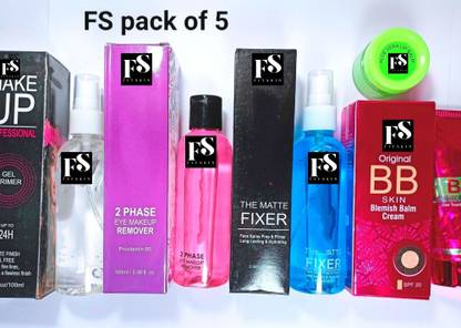FS Face Make up proffesional + 2 phase Eye make up Remover + Matte Fixer + Original BB Skin blemish Balm Cream + Alovera lip balm