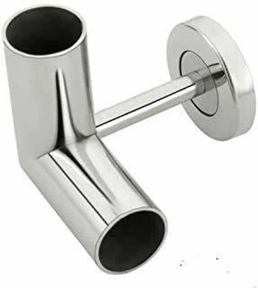 VicTac Stainless Steel Pipe Corner Curtain Bracket ( Silver) Curtain Hook