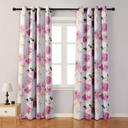 Fashion Point 154 cm (5 ft) Polyester Room Darkening Window Curtain (Pack Of 2)