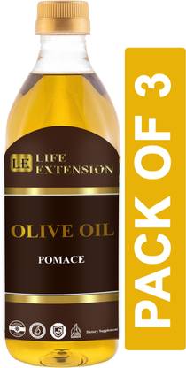Life Extension Pomace Olive Oil | Imported From Spain ( Combo Pack Of 3 ) Ultra Olive Oil Plastic Bottle