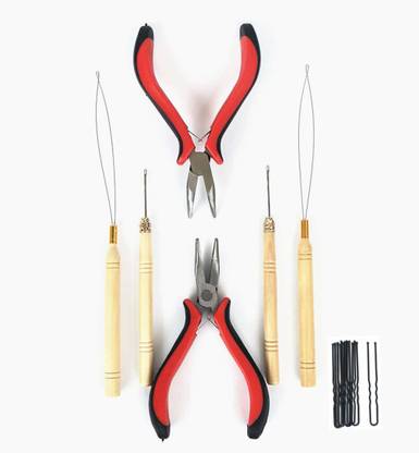MULTIVISTA 2 Pliers, 2 Micro Pulling Needles, 2 Loop Threaders, 14 Bobby Pins Hair Accessory Set