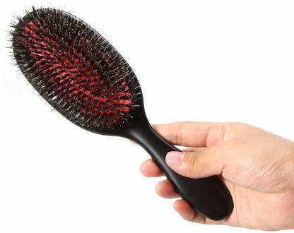 WildCard India Generic Boar Bristle & Nylon Hair Brush Oval Anti-static Paddle Comb