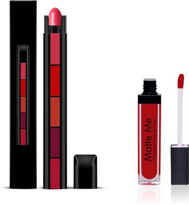 katriona Combo Set Of 5 in 1 Matte liquid Lipstick + Single Matte Red Lipstick