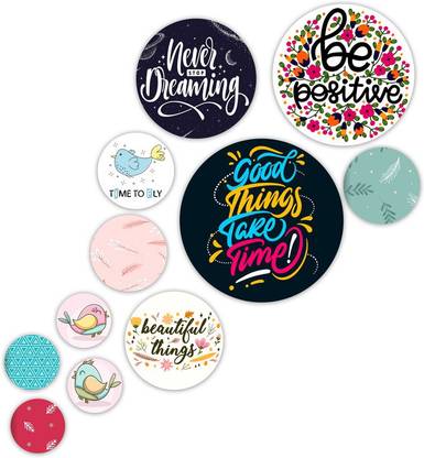 saf Mdf Wooden Wall Hanging Round Shaped Home Decor Plates For home SANF-RO-01 Digital Reprint 7 inch x 7 inch Painting