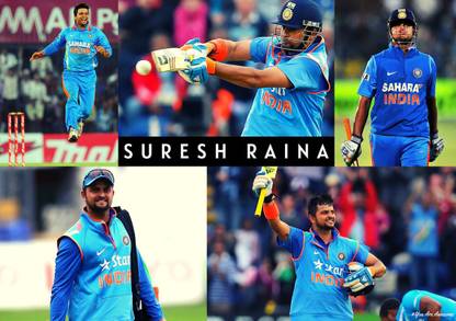 Suresh Raina Indian Cricket Player Collage Poster 01 (18inchx12inch) Photographic Paper