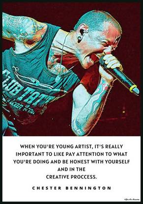 Chester Bennington American Singer-Songwriter Art Effect Quotes Poster 05 (12inchx18inch) Photographic Paper