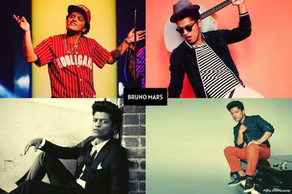 Bruno Mars American Singer Art Effect Poster 04 (18inchx12inch) Photographic Paper