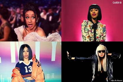 Cardi B American Rapper Collage Poster 04 (18inchx12inch) Photographic Paper