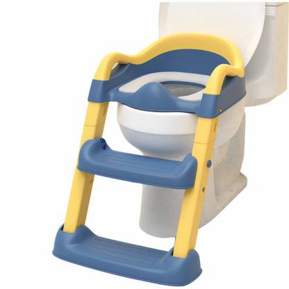 KidDough Potty Seat with Ladder Baby Cushioned Training Toilet Seat with Handles for Kids Potty Seat