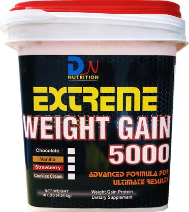 Dynamic Nutrition Extreme Mass Gainer With High Calories Gainer ( Strawberry 10Lbs) Weight Gainers/Mass Gainers