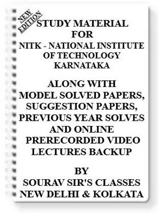 Study Notes Material On (Nitk) National Institute Of Technology Karnataka [pack Of 4 Books] With Model Question Papers + Topicwise Analysis + Mcq Questions
