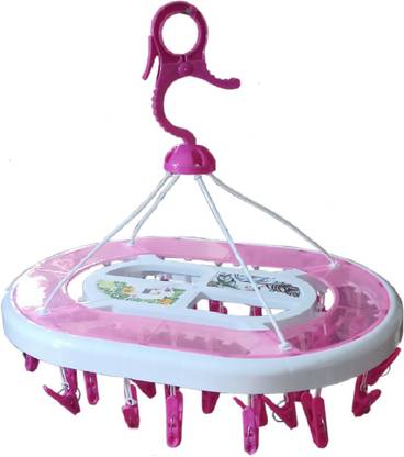Mayank International Drying Hanger with 36 Clips for Undergarments, Hanging Clothes & Towels (1Pc) Plastic Cloth Clips