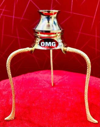 BRASSOMG SHIVLING STAND WITH ABHISHEK LOTI(KALASH)/TIPAI WITH LOTI Decorative Showpiece  -  15 cm