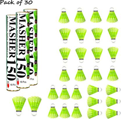 Mrbidea Masher 150 Badminton Shuttlecock {pack of 30} Feather Shuttle - White
