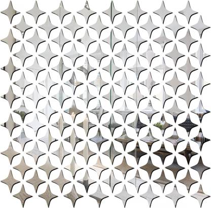 wall1ders 5 cm 4 Point 100 star Silver Self Adhesive Sticker