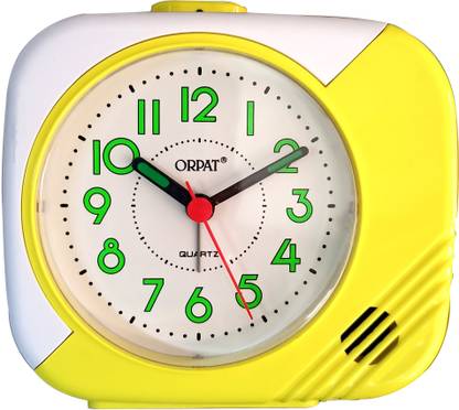 ORPAT Analog Yellow Table Alarm Clock