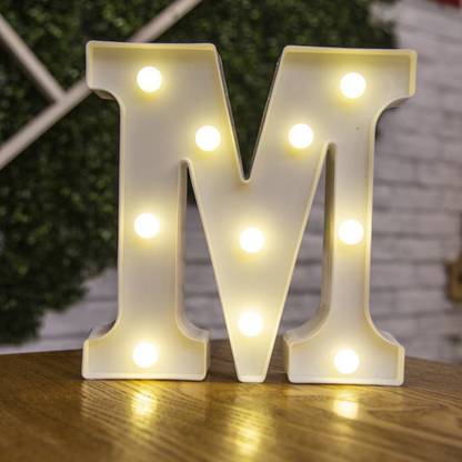 Party Propz Night Lamp M Letter, Marquee Letter Light / LED Letter Light - Alphabet M Table Lamp
