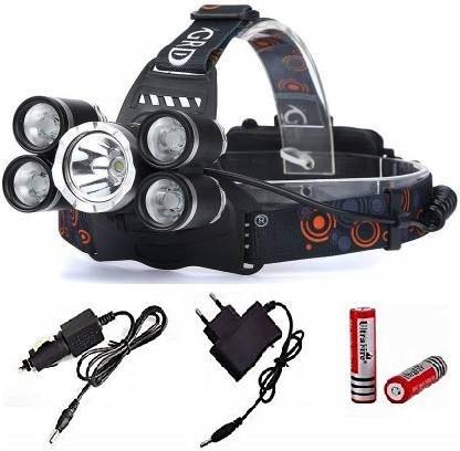 jamunesh 5 Led Rechargeable Headlamp 18000 Lumen Waterproof Adjustable Flashlights Torch