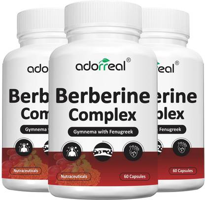 Adorreal Berberine Complex Gymnema with Fenugreek (180 Capsule) Pack of 3