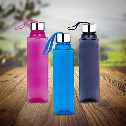 Pack of 3 Squre water bottel 1000 ml Bottle Plastic