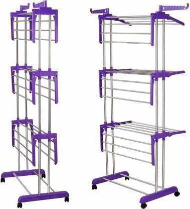 HomeMate Steel, Plastic Floor Cloth Dryer Stand B2SS-3T-PN001002