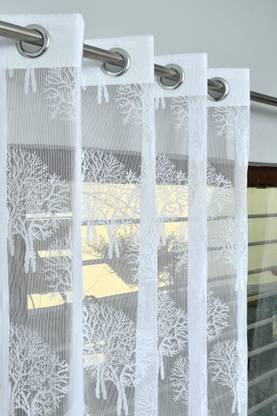 HHF DECOR 213 cm (7 ft) Polyester Semi Transparent Door Curtain Single Curtain