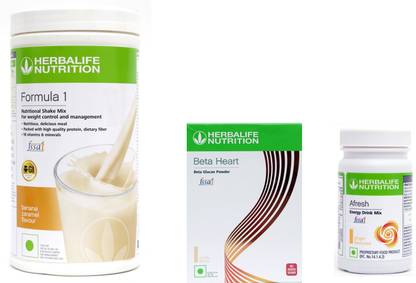Herbalife Nutrition Formula 1 Banana 500gm + Beta Heart Vanilla Flavour + Afresh Ginger Set of 3 Combo