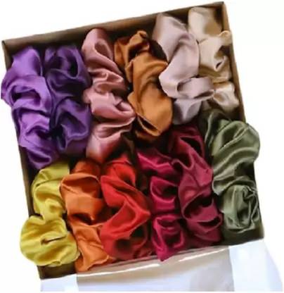 Myra Collection Hair scrunchies | set of 12 | multicolor Rubber Band Rubber Band