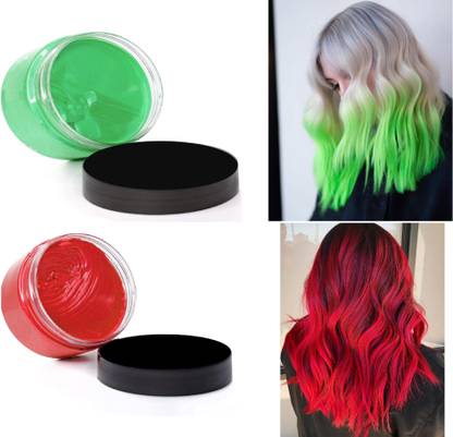 THTC Green & Red Hair Color Wax , Red, Green