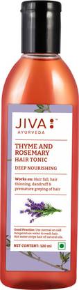 JIVA AYURVEDA Thyme & Rosemary Hair Tonic - Scalp Cleansing Formula - 120 ml - Pack of 1