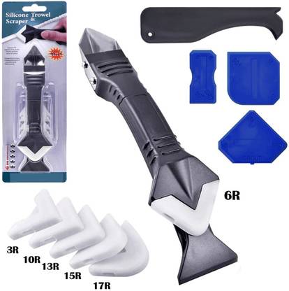 RetLeen 5 in 1 Silicone Caulking Tool Kit | Sealant Caulk Remover Scraper Tool Plastic & Steel Hand Plane