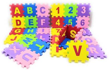 thriftkart Puzzle Foam Mat Learning Educational Alphabet Numbers Floor Mat for Kids (36 Pc)